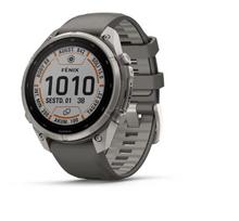 „Garmin fenix 9 Pro“ išmanusis laikrodis, „inReach“, „Solar“, 47 mm, titano korpusas su „Pebble Grey“ spalvos silikonine apyranke