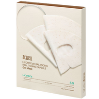 Gelinė veido kaukė su saldymedžio ekstraktu ACWELL PH LICORICE BALANCING REAL TONING CAPSULE GEL MASK, 34 g x 4 vnt