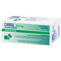 Vaistas kepenims CARSIL 22.5 mg, 40 tab.