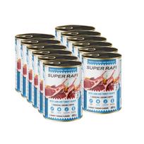 Super Rafi šlapias šunų maistas su ėriena ir kalakutų širdelėmis, 12x400 g