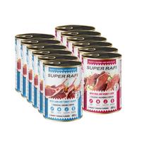 Super Rafi šlapias šunų maistas, įvairių skonių rinkinys, 12x400 g