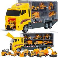 Žaislinis sunkvežimis su statybinėmis transporto priemonėmis Kruzzel