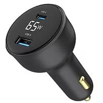 Gembird Auto lādētājs Gembird 2-port USB Car Fast Charger 65W Black TA-UC-AC2PD65LCD-CAR-01