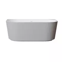 Laisvai pastatoma akrilinė gofruota vonia prie sienos Balneo Viva No Rim 160×75 cm - Balta/pilka - 160cm