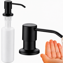 Įmontuojamas skysto muilo dozatorius, juodas, 500 ml talpos, įleidžiamas muilo dozatorius, įmontuojamas skysto muilo pompa