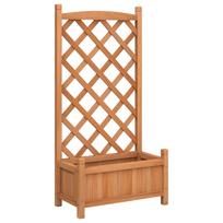 vidaXL Vazonas su grotelėmis, rudas, 55x29,5x110cm, eglės medienos masyvas