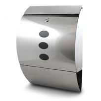Pusapvalė INOX pašto dėžutė su laikraščių laikikliu