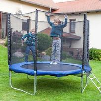 Didelis 250 cm sodo batutas su apsauginiu tinklu ir kopetėlėmis