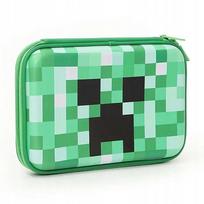 Minecraft motyvo tvirtas mokyklinis penalas, žalias, 22 cm