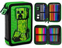 Kids Euroswan Minecraft Creeper Boom 3D dviejų skyrių penalas su priemonėmis
