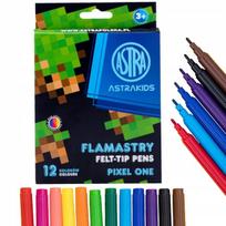 Astra Minecraft Pixel One flomasteriai, 12 spalvų