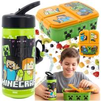 Minecraft trijų skyrių pietų dėžutės ir 410 ml gertuvės rinkinys