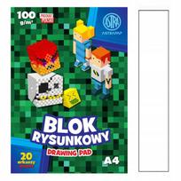 Astra Minecraft baltas piešimo blokas A4, 20 lapų, 100 g/m²