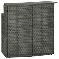 vidaXL Sodo baro staliukas, pilkos spalvos, 120x55x110cm, poliratanas