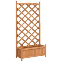 vidaXL Vazonas su grotelėmis, rudas, 75x35x150 cm, eglės medienos masyvas