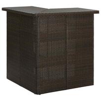vidaXL Kampinis baro staliukas, rudas, 100x50x105cm, poliratanas