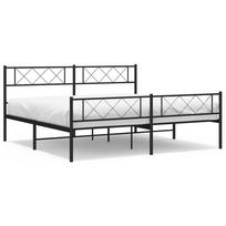 vidaXL Lovos rėmas su galvūgaliu/kojūgaliu, juodas, 183x213cm, metalas
