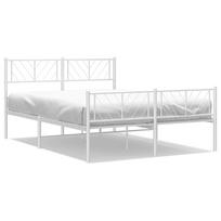 vidaXL Lovos rėmas su galvūgaliu/kojūgaliu, baltas, 135x190cm, metalas