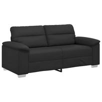vidaXL Dvivietė sofa, juoda, 180x81x84 cm, dirbtinė oda