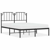 vidaXL Metalinis lovos rėmas su galvūgaliu, juodos spalvos, 135x190cm