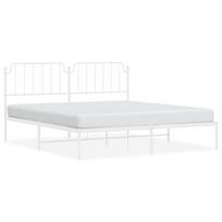 vidaXL Metalinis lovos rėmas su galvūgaliu, baltos spalvos, 183x213cm