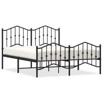 vidaXL Lovos rėmas su galvūgaliu/kojūgaliu, juodas, 135x190cm, metalas