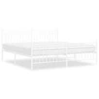 vidaXL Lovos rėmas su galvūgaliu/kojūgaliu, baltas, 183x213cm, metalas