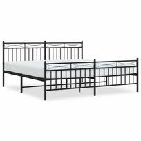 vidaXL Lovos rėmas su galvūgaliu/kojūgaliu, juodas, 183x213cm, metalas