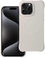 Oem dėklas, skirtas iPhone 15 PRO, silikoninis Zephyr Mag Cover, suderinamas su MagSafe, baltas