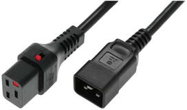 Maitinimo kabelis Digitus IEC LOCK 3x1.5mm2 IEC C20 tiesus/IEC C19 tiesus M/F 3m juodas (IEC-PC1286)