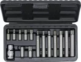 Grąžtas Bgs Technic Antgalių rinkinys Hex šešiakampiai | trumpas / ilgas | 10 mm (3/8") storio | 15 vnt. (5070)
