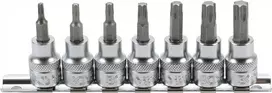 Grąžtas Bgs Technic Įpresuotų antgalių rinkinys | 10 mm (3/8") | T-Star (Torx) T15 - T50 | 7 vnt. (5108)
