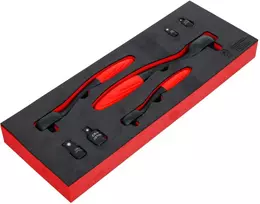 Bgs Technic Reversinių terkšlių rinkinys su adapteriais | 6.3 mm (1/4") - 10 mm (3/8") - 12.5 mm (1/2") | 7 vnt (72122)