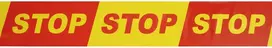 SPECIALIST+ juosta „STOP“, 100 mm x 100 m, raudona/geltona
