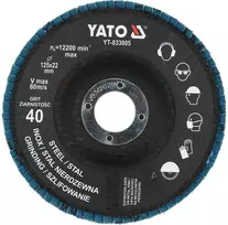 Toya Sa Poland Cirkonio lapelinis šlifavimo diskas | P40 | 125 x 22 mm (YT-833005)