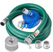 Vandens siurblio žarnų komplektas: 50,8mm x 19,81m mėlyna + 6096mm žalia įsiurbimo žarna su filtru