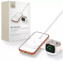 Tech-Protect A55 2IN1 MAGNETINIS MagSafe BELAIDIS ĮKROVIKLIS 25W QI2.2 Baltas