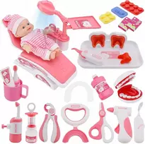Click4Toys GYDYTOJŲ RINKINYS VAIKAMS PIRMOSIOS PAGALBOS RINKINYS AŠARŲ LOKIS STETOSKOPO VAISTŲ PRIEDAI