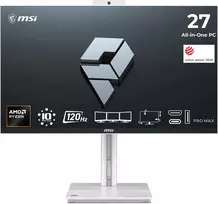 All-in-One PC MSI PRO MAX 27TP Z 8MG Ryzen 7 / 16GB / 512GB SSD / 27″ FHD / Jutiklinis ekranas / IPS / 120Hz / 5MP Webcam / Windows 11 Pro (baltas)