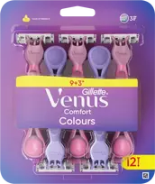 Gillette Venus Comfort Colours Vienkartiniai Skustuvai, 12 vnt.