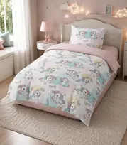 Riposo RENFORCE Digital medvilnės vaikiškas patalynės komplektas BABY UNICORNS 140x200 cm