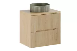 Pakabinama vonios spintelė su stalviršiu ir pastatomu praustuvu Comad Nordic Cremona Beyond, 60 cm, smėlinė