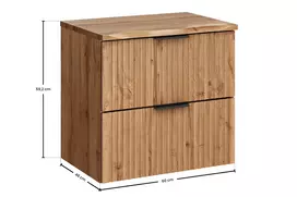 Pakabinama vonios spintelė su stalviršiu Comad Adel Oak Nature Wotan, 60 cm, smėlinė