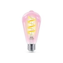 Philips Smart WiFi Filament Clear ST64 470Lm RGB | E27 | 6.3 W | RGB light | Bluetooth, Wi-Fi