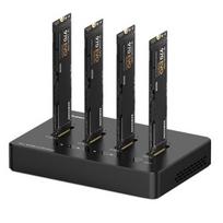 4 vietų M.2 NVMe SSD dokavimo stotelė su USB-C ir USB-A