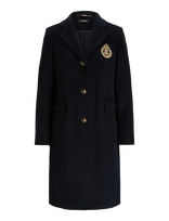 Lauren Ralph Lauren - Crest-Patch Wool-Blend Coat - Vilnonis paltas - Mėlyna