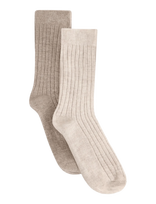 Huttelihut - Wool Rib Socks 2-Pack - Kūdikių kojinės - Smėlio
