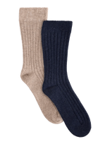 Huttelihut - Wool Rib Socks 2-Pack - Kūdikių kojinės - Tamsiai mėlyna