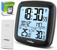 Belaidė meteorologinė stotis GreenBlue GB542 su DCF laikrodžiu, termometru ir žadintuvu
