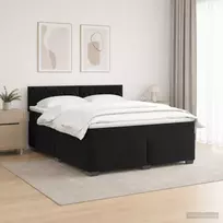 Lova su čiužiniu ir LED apšvietimu Juoda 180 x 200 cm Aksomas
